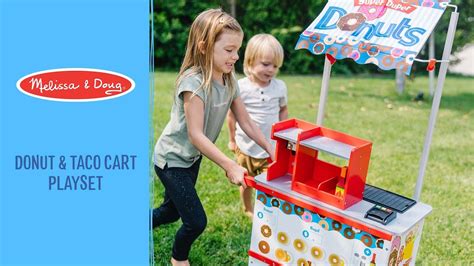 Melissa And Doug Super Duper Donut And Taco Rolling Wooden Food Cart Youtube