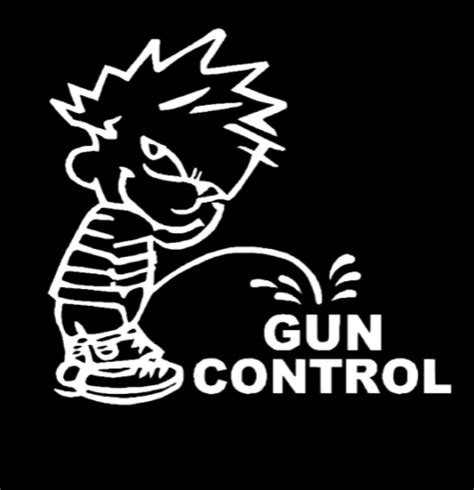 Calvin Pee 6 Calvin Piss En Obamas Liberal Gun Control Calcomanía