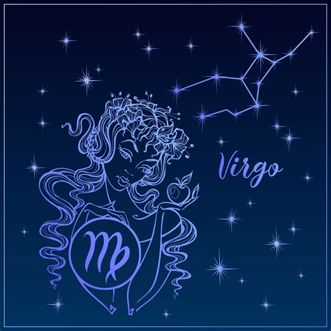 Zodiac sign Virgo as a beautiful girl. The Constellation of Virgo