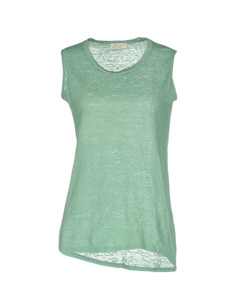 Aragona Tank Tops In Light Green Modesens Tops Tank Tops Women