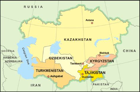 9 Map Of Central Asia Downloaded From Download High Resolution