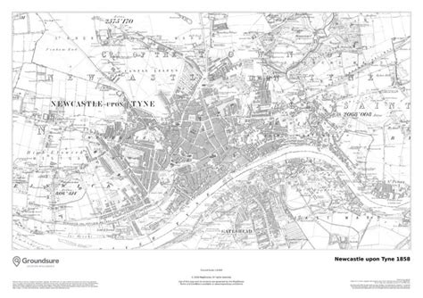 Newcastle Upon Tyne Map 1858
