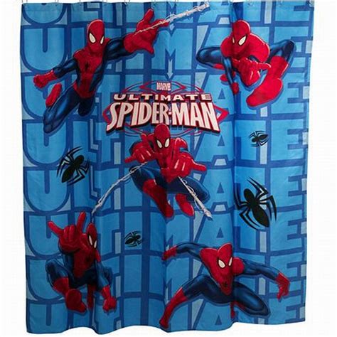 Marvel Ultimate Spider Man Microfiber Shower Curtain Spiderman Kids