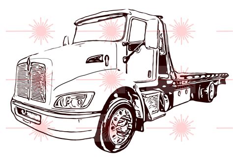 Free 161 Flat Bed Tow Truck Svg Svg Png Eps Dxf File
