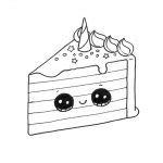 Smiling Unicorn Cake Coloring Pages - Free Printable Coloring Pages