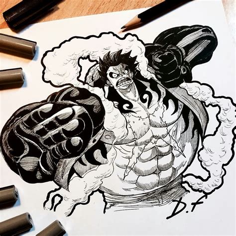 Voir plus d'idées sur le thème fond d'ecran dessin, dessin one piece, one pièce.beautiful 'lufy gear 4 one piece' poster print by onepiecetreasure printed on metal easy magnet mounting worldwide shipping. Monkey D Luffy~(Gear 4) by David Freeman: D.F | アート ...