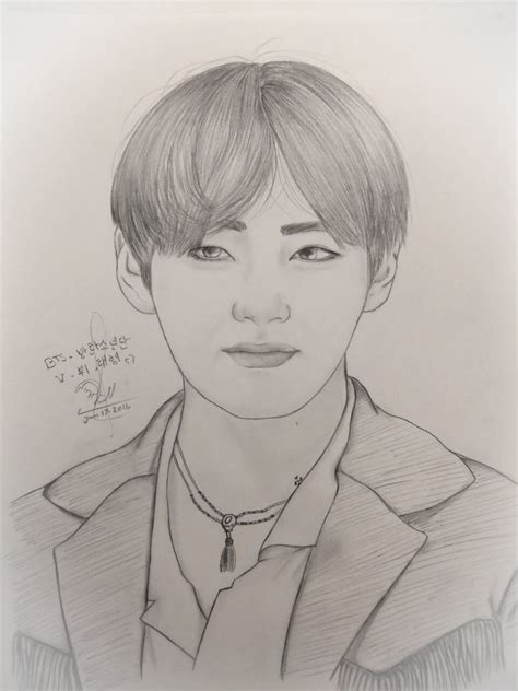 Bts V Drawing Easy At Getdrawings Free Download