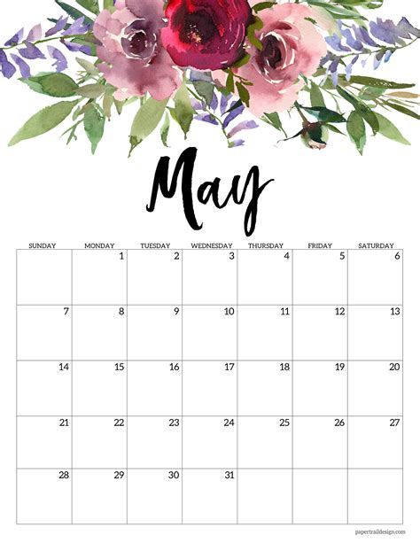 Calendar 2023 Printable One Page Paper Trail Design Images