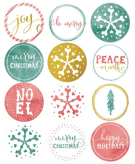 Holiday Labels In A Watercolor And Glitter Theme Free Printable Labels
