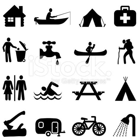 Vector Icons Useful For Making A Campground Map Map Map Vector
