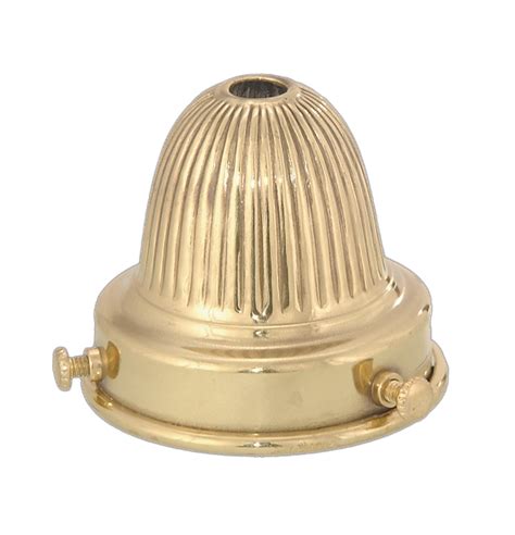 2 1 4 Fitter Reeded Brass Shade Holder 10777u Bandp Lamp Supply