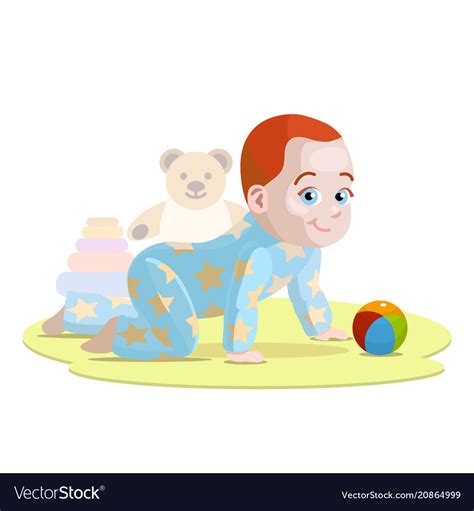 Crawling Baby In Cartoon Style Royalty Free Vector Image