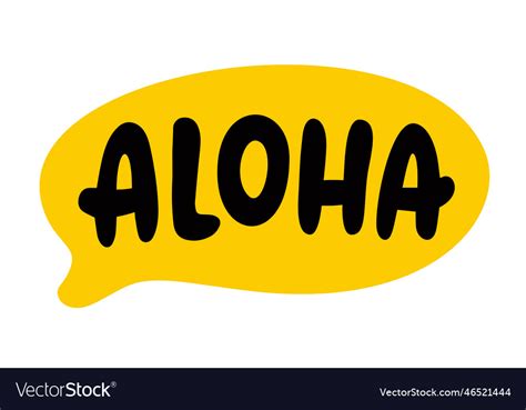 Aloha Speech Bubble Text Hand Drawn Quote Vector Image