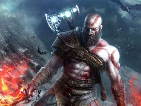 God of war, kratos 4k wallpaper. Download 2048x1536 God Of War, Kratos, Axe, Knife ...