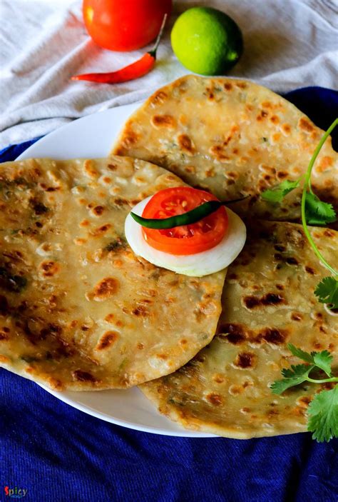 Pyaz Paratha Onion Stuffed Flat Bread Spicy World Simple And Easy