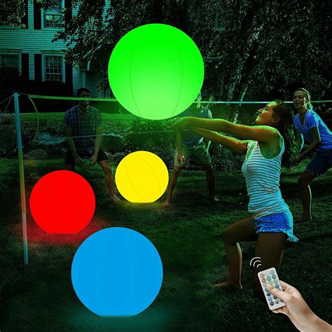 Pool Toys 13 Colors Glow Ball 16 Inflatable Led Light Up Beach Ball