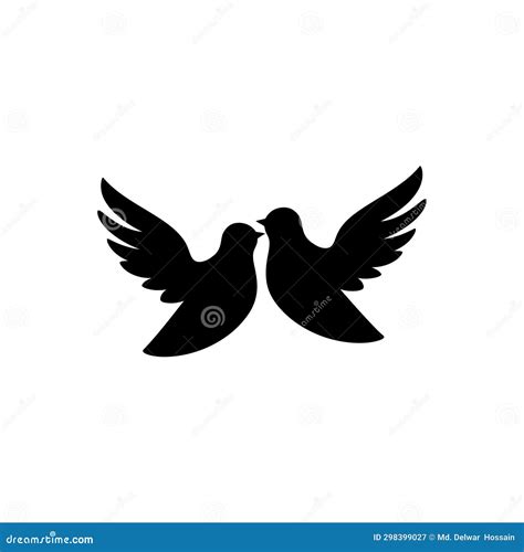 Love Doves Icon Stock Vector Illustration Of Symbol 298399027