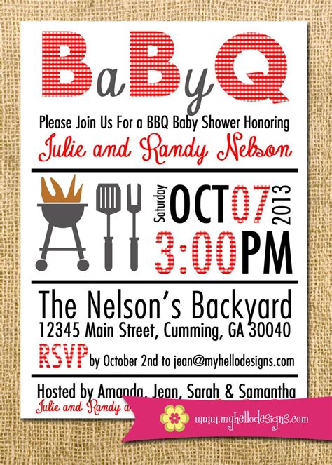 In addition to the free, printable baby shower invitations., you can also print matching labels and envelope liners. Printable BBQ Invitation Any Color Combination - Backyard ...