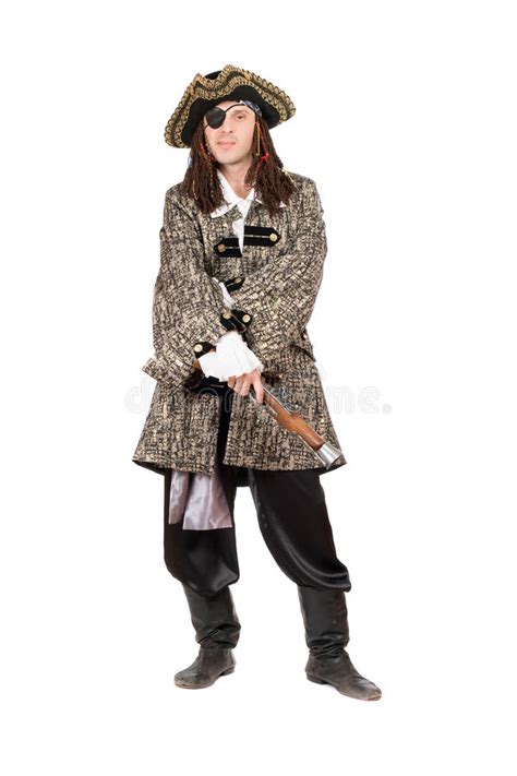 Man Dressed As Pirate Isolated Stock Photo Image Of Adult Caucasian