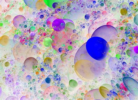 A Dream Of Bubbles Balls Multi Colors Fractal Pastels Globes Hd