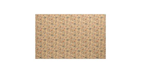 Paisley Pattern Brown And Teal Fabric Zazzle