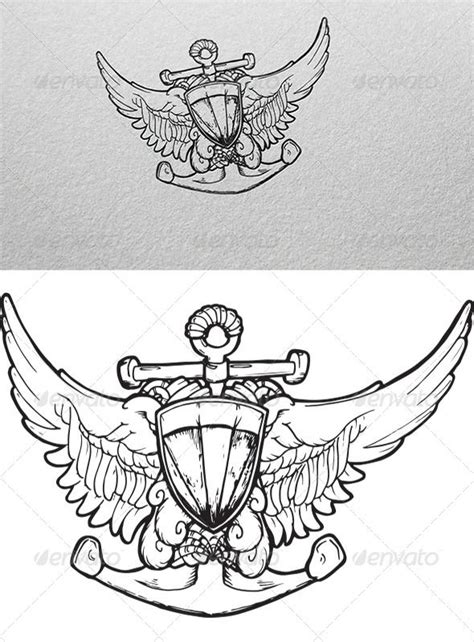 Are you looking for free wing logo design templates? Anchor Vector #GraphicRiver Anchor with wings. Ai and EPS ...