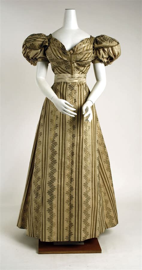 Ball Gown Ca 1828 British Silk 1800s Fashion 19th Century Fashion