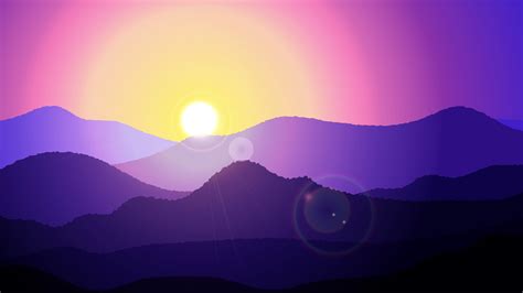 2048x1152 Sunset Mountain Minimal Art 4k 2048x1152 Resolution Hd 4k