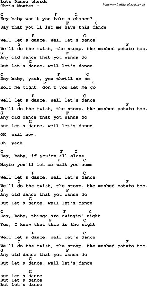 No matter what they say. Song lyrics with guitar chords for Let's Dance