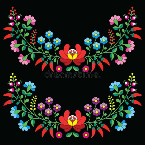 Free hungarian floral vector download in ai, svg, eps and cdr. Hungarian Floral Folk Pattern - Kalocsai Embroidery With ...