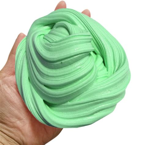 2017 Solid Color Green Fluffy Floam Slime Scented Stress Relief No