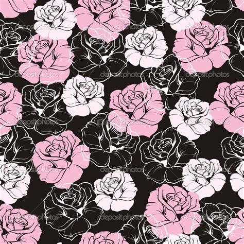 Light pink floral pattern black and white. Пин на доске Art #1