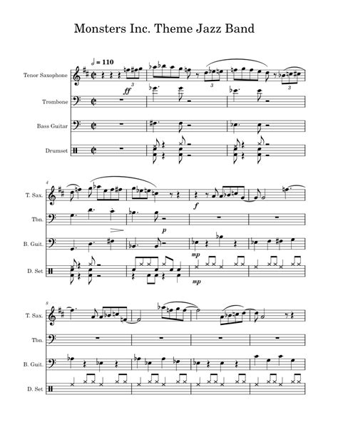 Monsters Inc Theme Misc Soundtrack Sheet Music For Trombone