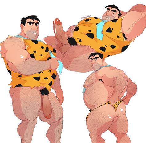 Rule 34 Chubby Fabssdaf Fred Flintstone Hairy Male Male Focus Male Only The Flintstones Thong