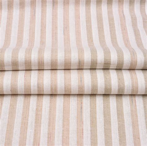 Buy White Beige Stripe Cotton Fabric For Best Price Reviews Free Shipping