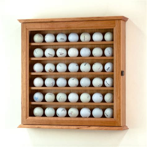 Hardwood Golf Ball Display Case Cabinet Rack Etsy