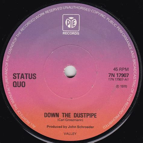 Status Quo Down The Dustpipe 1973 Solid Centre Vinyl Discogs