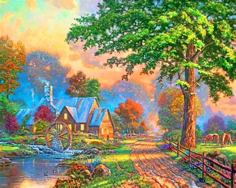 Sweetheart Cottage Thomas Kinkade Paint By Numbers Paint By Numbers
