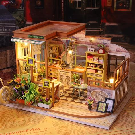 Diy Romantic Coffee Shop Miniature Doll House Kit 124 Etsy