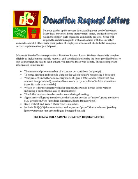 Tips for writing donation letter. Sample Donation Request letter | Donation letter template ...