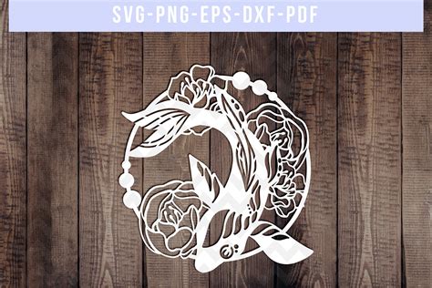 Download Fish And Peony Papercut Template, Japanese Koi SVG, DXF ...