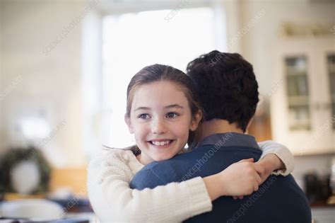 Happy Daughter Hugging Father Stock Image F0224951 Science Photo