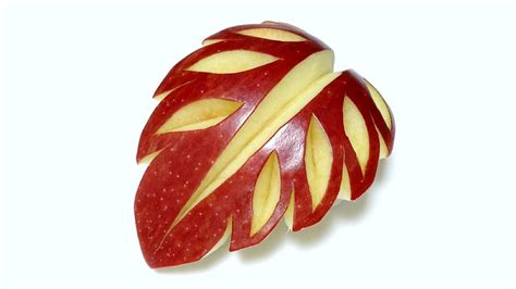 Art In Apple Leaf Fruit Carving Beginners Lesson 41 By Mutita The Art
