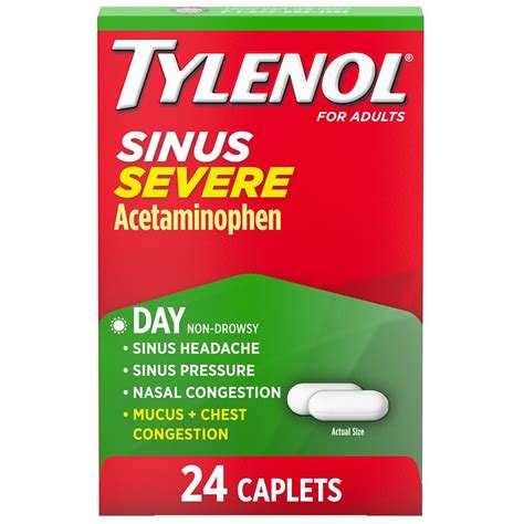 Tylenol Sinus Congestion And Pain Severe Caplets Walgreens