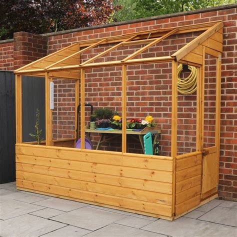 Mercia 8x4ft Wooden Lean To Pent Garden Greenhouse Potting Shed Lean