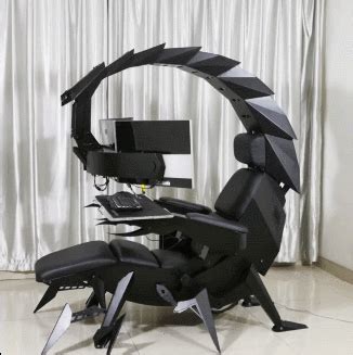 The scorpion tail allows you to put cords up and through to the base of the chair where they can connect. IW-SK Scorpion Gaming Chair