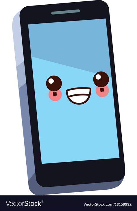 Smartphone Mobile Technology Kawaii Cute Cartoon Vector Image