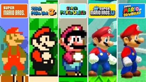 Evolution Of 2d Mario Graphics 1985 2019 Youtube