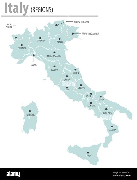Italia Mapa Ilustración Vector Detallado Mapa De Italia Con Nombres De