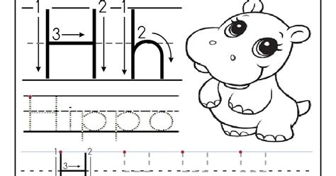 free printable worksheet letter h for your child to learn and write